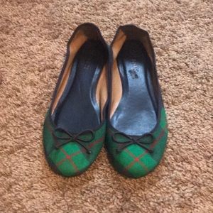 Talbots green plaid flats